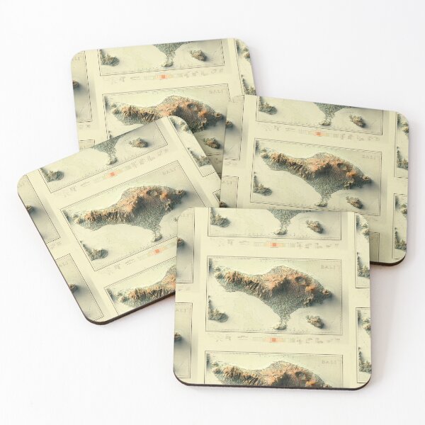 Item preview, 1935 Bali, Indonesia Shaded Relief Map 3D digitally-rendered designed and sold by ThinkAboutMaps.