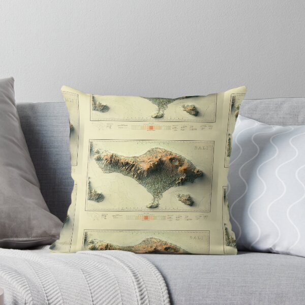 Item preview, 1935 Bali, Indonesia Shaded Relief Map 3D digitally-rendered designed and sold by ThinkAboutMaps.