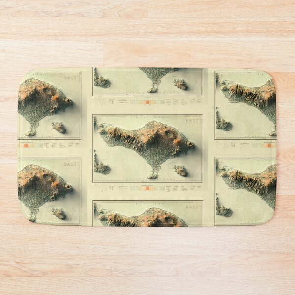 Item preview, 1935 Bali, Indonesia Shaded Relief Map 3D digitally-rendered designed and sold by ThinkAboutMaps.