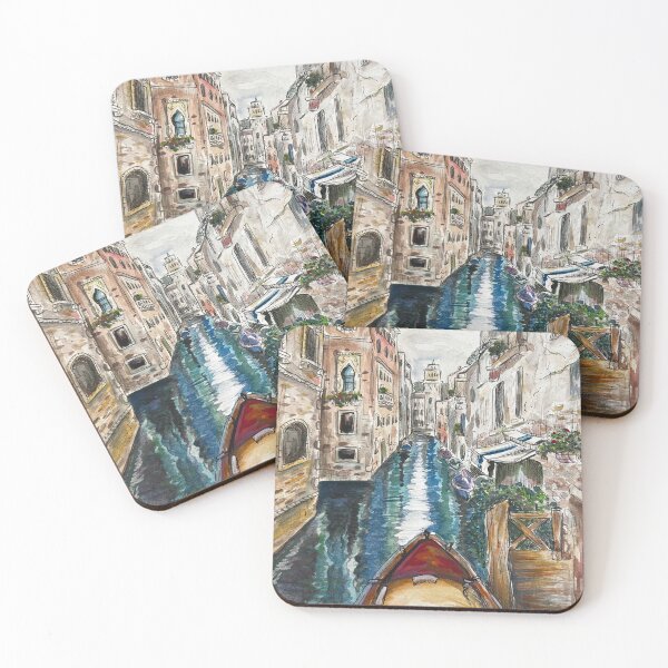 Item preview, Venice Italy boats & architecture European seascape landscape watercolor original painting sticker t shirt/mug designed and sold by Paintingladycat.