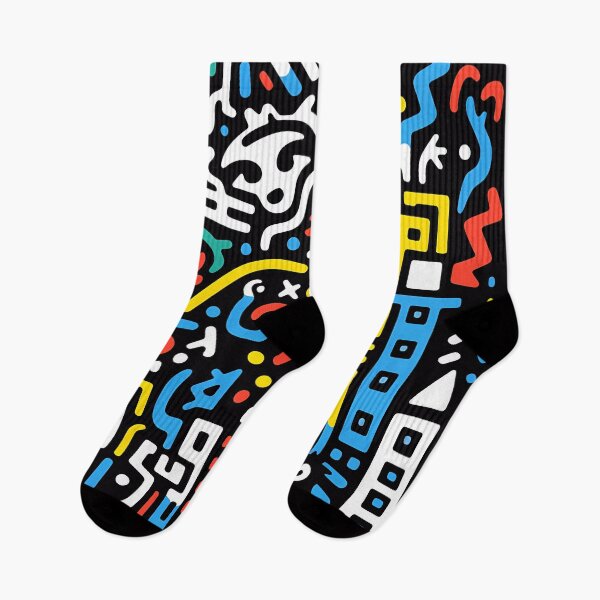 Item preview, Artistic bright colors black lines abstract geometric city 22 designed and sold by UnaWu533.