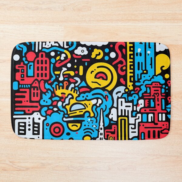 Artikelvorschau, Artistic bright colors black lines abstract geometric city 24 entworfen und verkauft von UnaWu533.