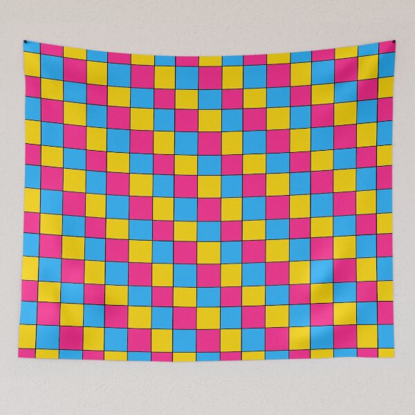 Item preview, Pansexual flag checkered designed and sold by bookwoof.