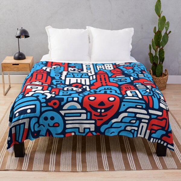 Item preview, Artistic bright colors black lines abstract geometric city 26 designed and sold by UnaWu533.