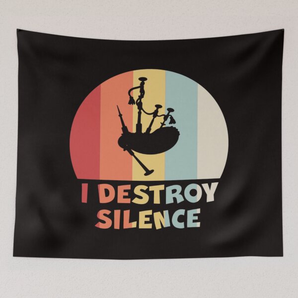 Item preview, I DESTROY SILENCE Funny Bagpipe Player    designed and sold by KeshTremblay.
