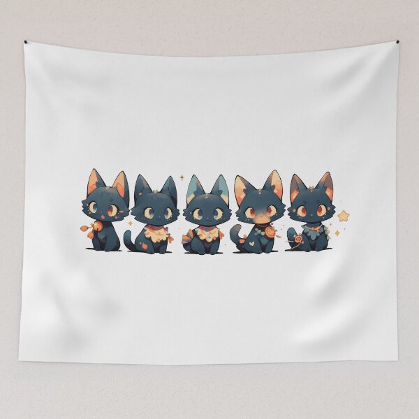 Item preview, Black cat's expression designed and sold by LynnePham.