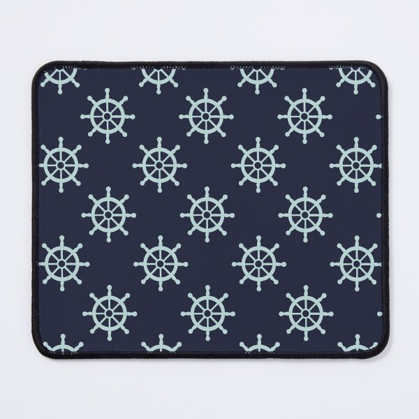 Item preview, Ship Wheels Navy and Teal designed and sold by AnchoredMae.