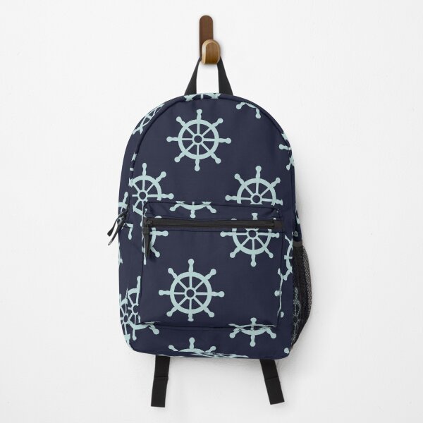 Item preview, Ship Wheels Navy and Teal designed and sold by AnchoredMae.