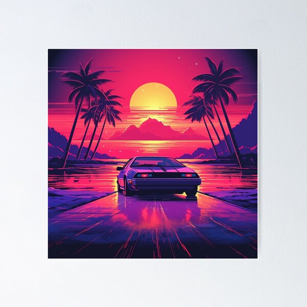 Item preview, Synthwave Sunset Drive Poster designed and sold by jefferymelton.