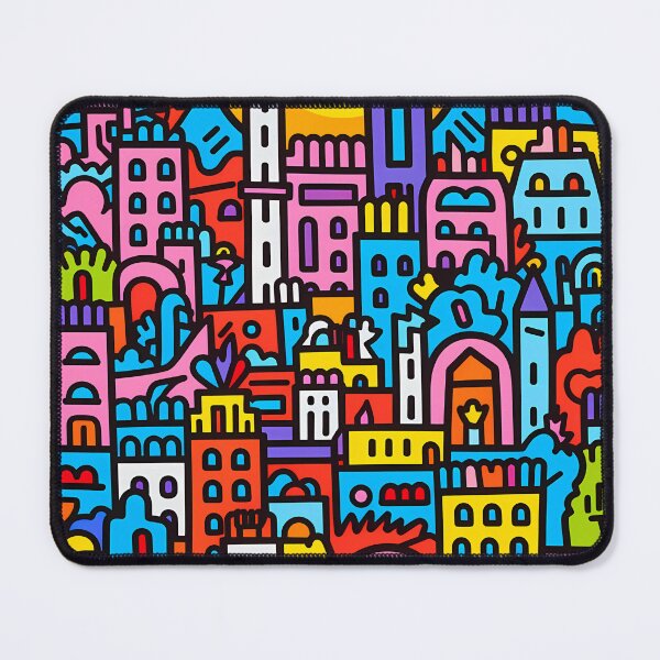 Artikelvorschau, Artistic bright colors black lines abstract geometric city 28 entworfen und verkauft von UnaWu533.