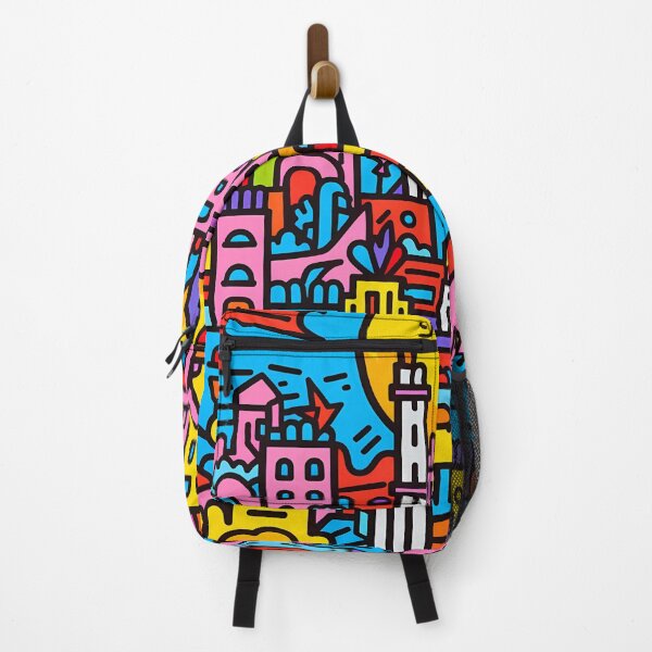 Artikelvorschau, Artistic bright colors black lines abstract geometric city 28 entworfen und verkauft von UnaWu533.