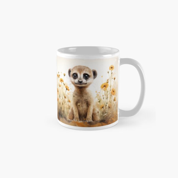 Item preview, Watercolour Meerkat surrounded by flowers designed and sold by IdeasCabin.