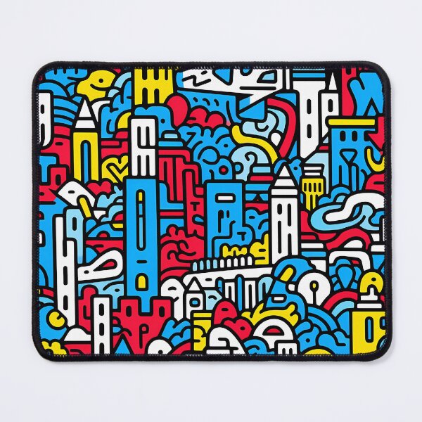 Artikelvorschau, Artistic bright colors black lines abstract geometric city 29 entworfen und verkauft von UnaWu533.