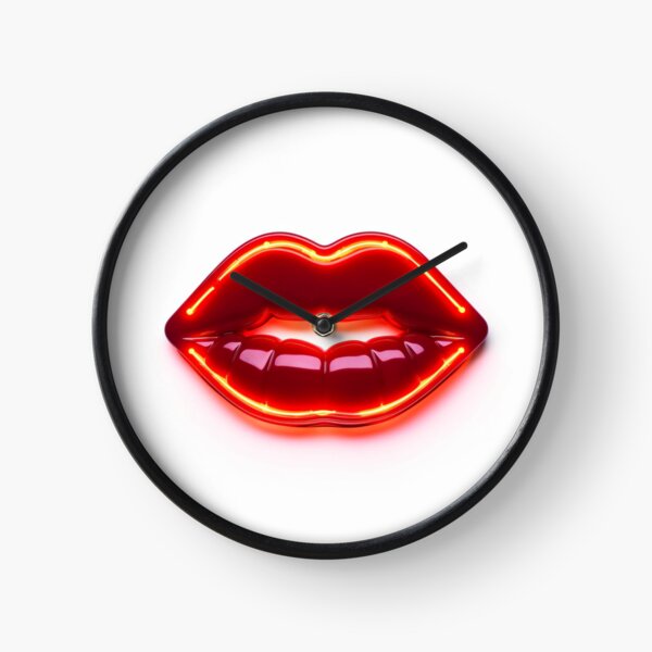 Item preview, Red Neon Sign Lips on white background designed and sold by EmmaFinchDesign.