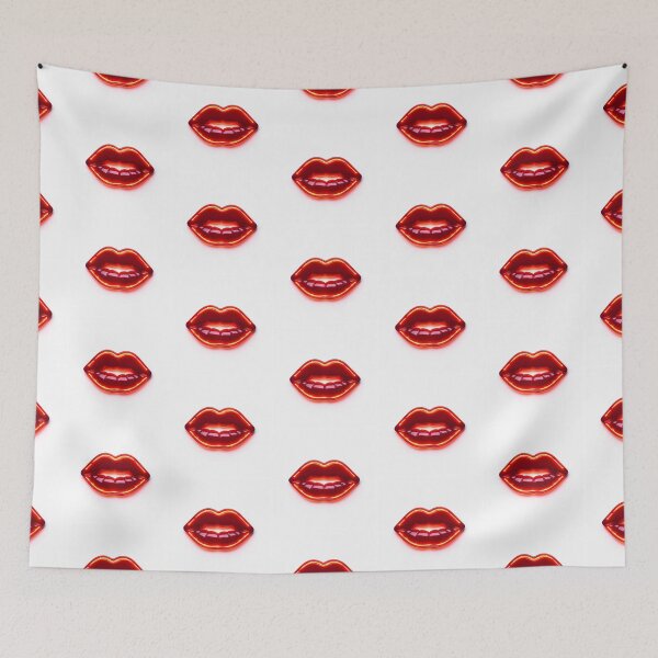Item preview, Red Neon Sign Lips on white background designed and sold by EmmaFinchDesign.