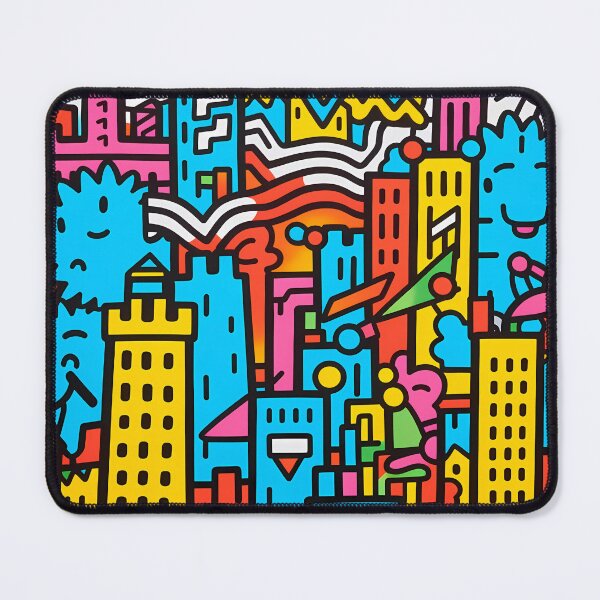 Artikelvorschau, Artistic bright colors black lines abstract geometric city 30 entworfen und verkauft von UnaWu533.