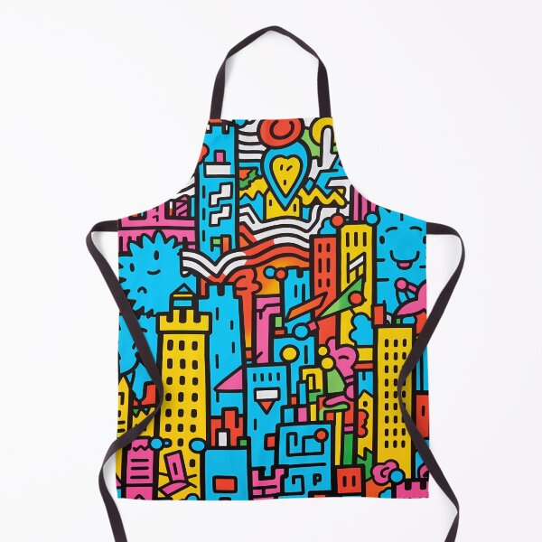 Artikelvorschau, Artistic bright colors black lines abstract geometric city 30 entworfen und verkauft von UnaWu533.