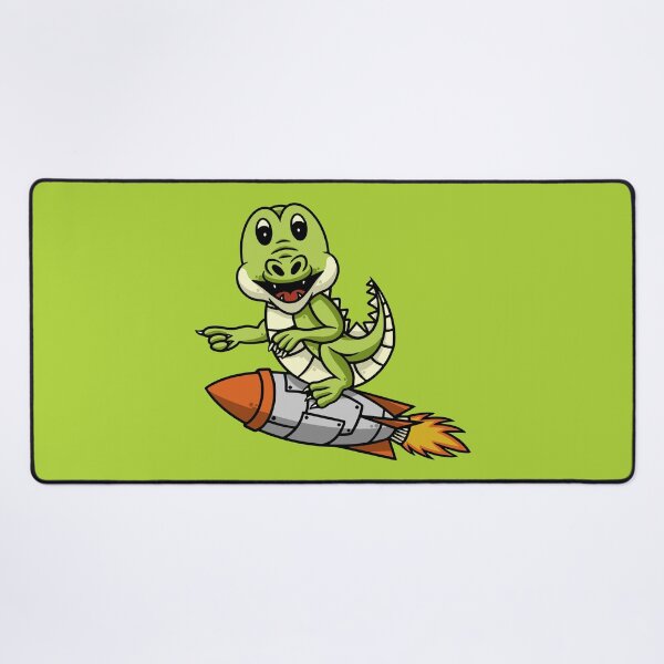 Item preview, Cute crocodile riding rocket cartoon illustration designed and sold by cubbone.