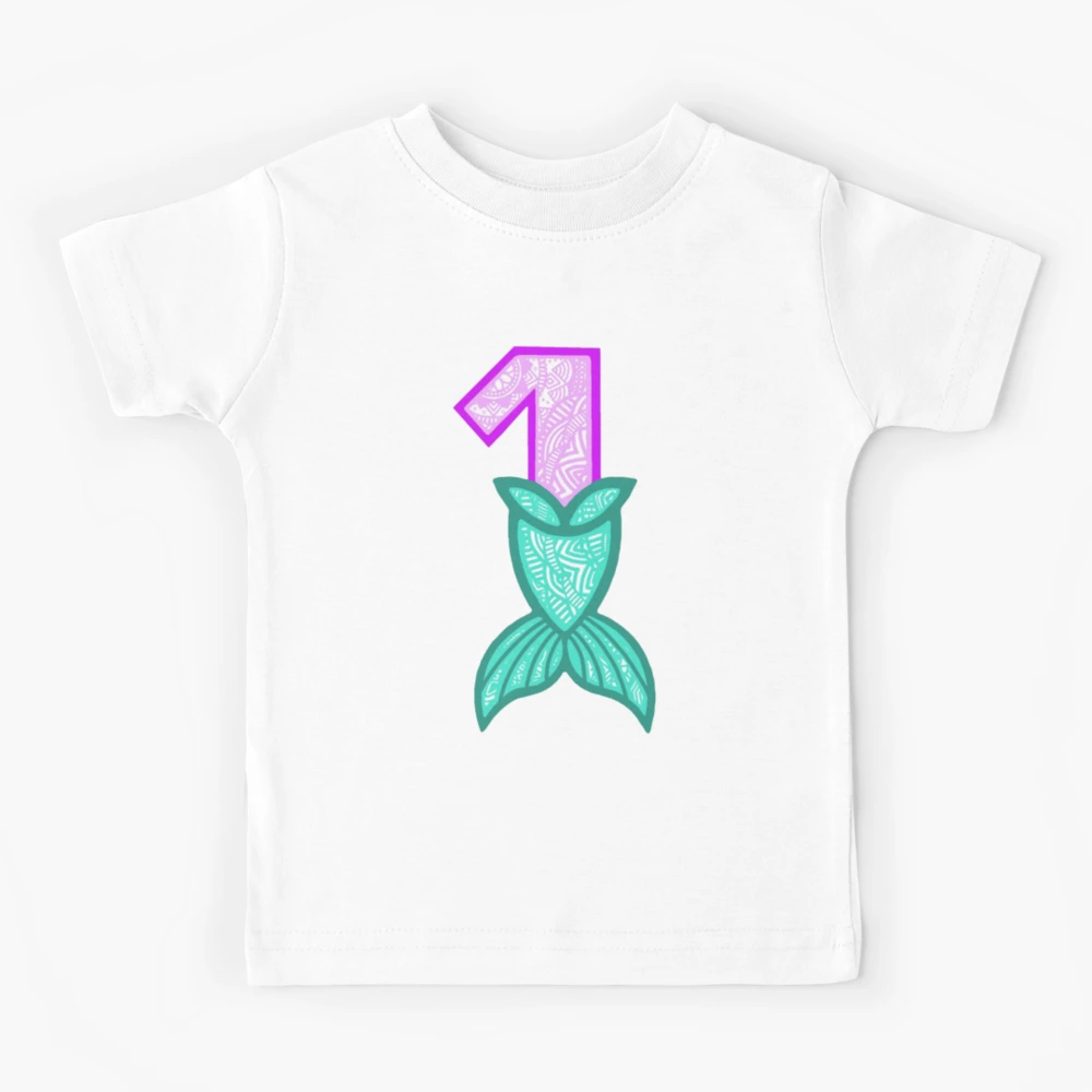 Mermaid First Birthday Kids T Shirt for Sale by megfico Redbubble