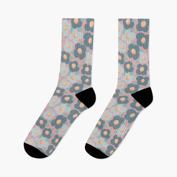Item preview, Cute Simple Floral Teal, Light Blue and Pink designed and sold by AnchoredMae.