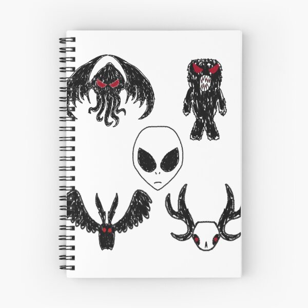 Item preview, creepy cryptids crayon sketch (cthulu bigfoot alien mothman wendigo) designed and sold by Soulfate.