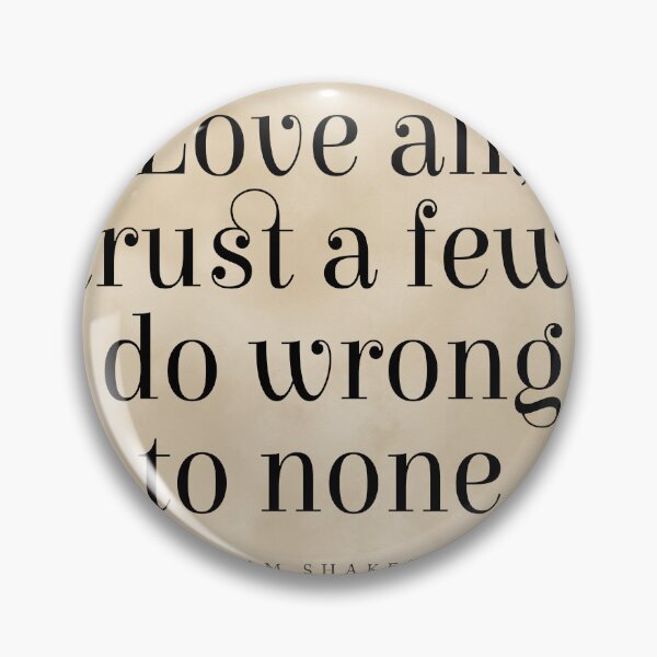 Item preview, Love all trust few do wrong to none, William Shakespeare Quote, Literature Typography Print, Vintage designed and sold by Studio Grafiikka.