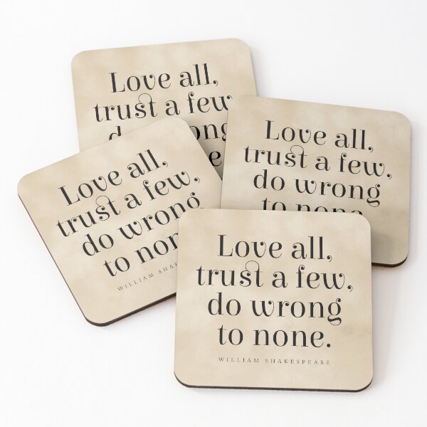 Item preview, Love all trust few do wrong to none, William Shakespeare Quote, Literature Typography Print, Vintage designed and sold by Studio Grafiikka.