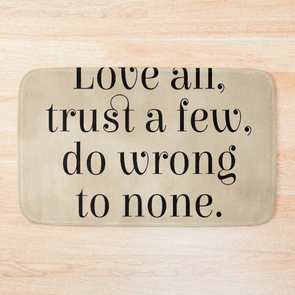 Item preview, Love all trust few do wrong to none, William Shakespeare Quote, Literature Typography Print, Vintage designed and sold by Studio Grafiikka.