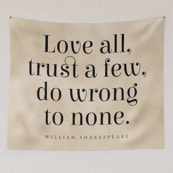 Item preview, Love all trust few do wrong to none, William Shakespeare Quote, Literature Typography Print, Vintage designed and sold by Studio Grafiikka.