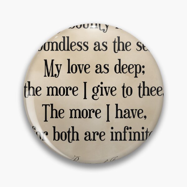 Item preview, My bounty is as boundless as the sea, William Shakespeare Quote, Literature Typography Print Vintage designed and sold by Studio Grafiikka.