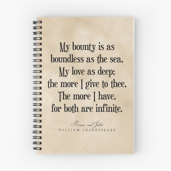 Item preview, My bounty is as boundless as the sea, William Shakespeare Quote, Literature Typography Print Vintage designed and sold by Studio Grafiikka.