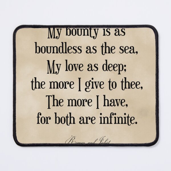 Item preview, My bounty is as boundless as the sea, William Shakespeare Quote, Literature Typography Print Vintage designed and sold by Studio Grafiikka.