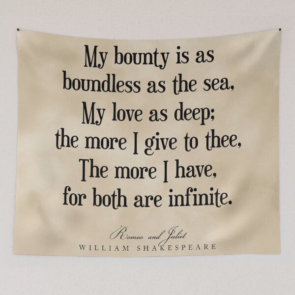 Item preview, My bounty is as boundless as the sea, William Shakespeare Quote, Literature Typography Print Vintage designed and sold by Studio Grafiikka.