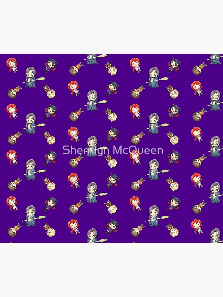 Thumbnail 6 of 6, Throw Blanket, Chibi Dark-Hunters designed and sold by sherrilynmcq.