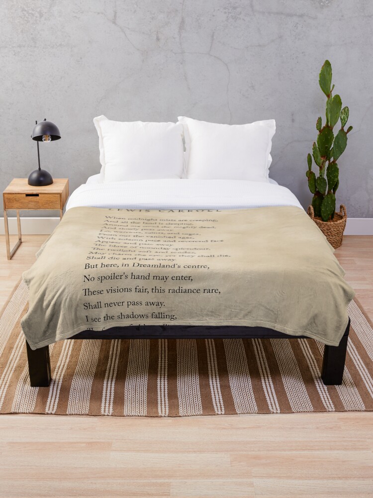 Thumbnail 1 von 6, Fleecedecke, Dreamland - Lewis Carroll Poem - Literature - Typography Print 3 - Vintage designt und verkauft von Shrijit.