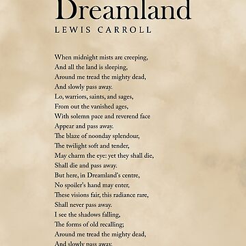 Imagen de la obra Dreamland - Lewis Carroll Poem - Literature - Typography Print 3 - Vintage de Studio Grafiikka