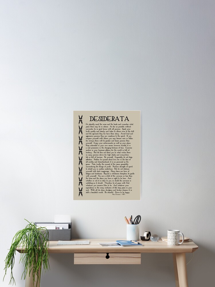 Desiderata Strive to be Happy hotsell Vintage Poster 24 x 36