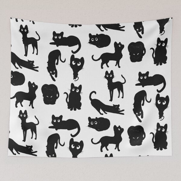 Item preview, Spooky black kittens pattern designed and sold by CreationsByBear.