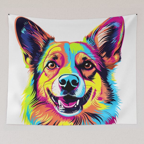 Item preview, Vibrant and Adorable little Corgi abstract design. designed and sold by Artbyminga.