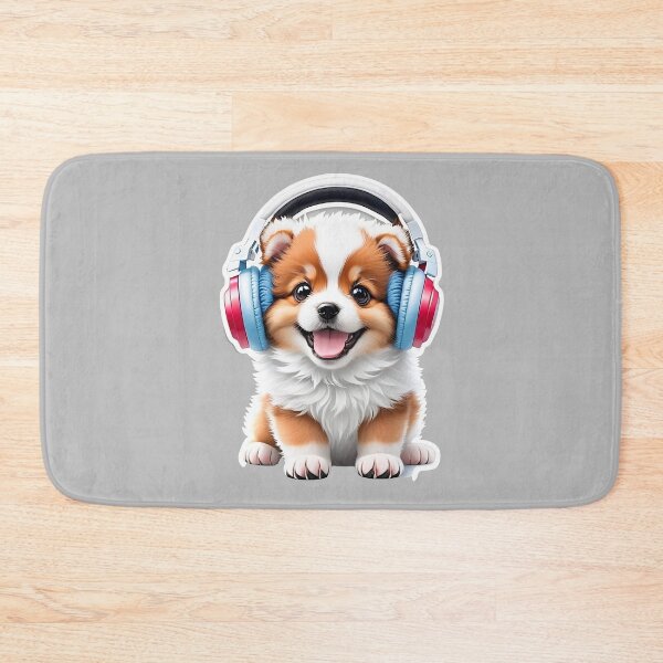 Item preview, Puppy Dog Happy Dog Lover Gift Pink & Blue Headphone Classic T-Shirt and Sticker designed and sold by B2-Soul-of-Art.