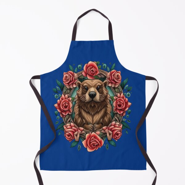 Item preview, North American Beaver Surrounded By Roses New York State Tattoo Art designed and sold by taiche.
