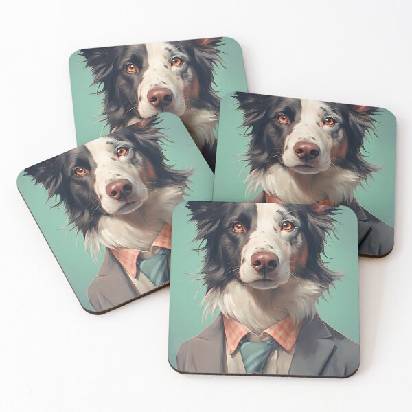 Item preview, Animals Wearing Clothes 4, Jason took a job in the city but it took too much. Lost everything but fell in love, getting married in the fall. Worth it all. Border collie dog in a suit, tie. designed and sold by FoxRobinRabbit.