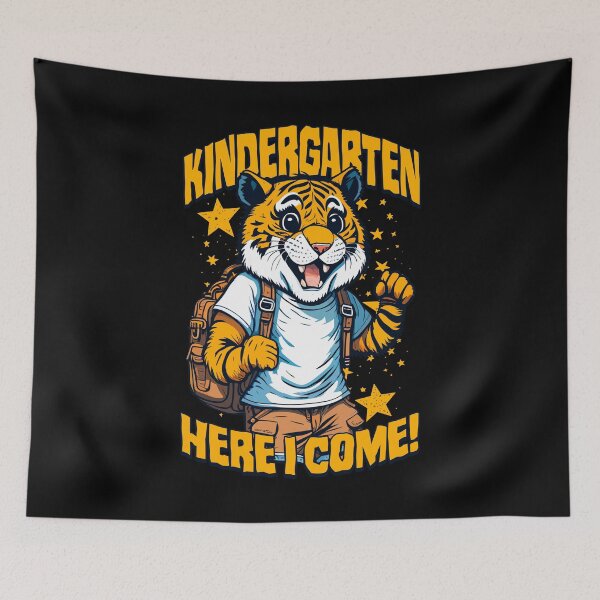 Item preview, Kindergarten Here I Come Back To First Day Of School Tiger designed and sold by GrandeDuc.