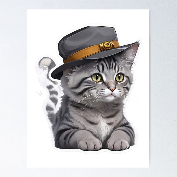 Cat therian, Gray cat Poster for Sale by HugoArtistic