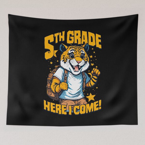 Item preview, 5th Grade Here I Come Back To First Day Of School Tiger designed and sold by GrandeDuc.