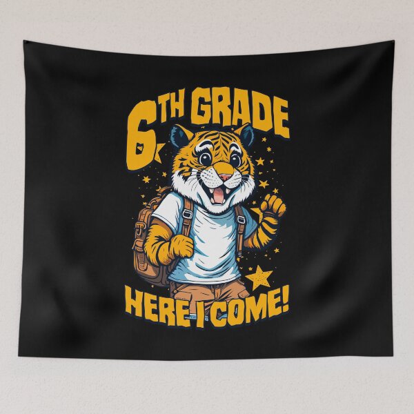 Item preview, 6th Grade Here I Come Back To First Day Of School Tiger designed and sold by GrandeDuc.