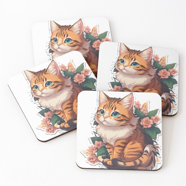 Item preview, Cat therian, yellow cat, cat with flowers designed and sold by HugoArtistic.