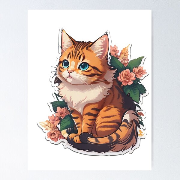 Cat therian, Gray cat Poster for Sale by HugoArtistic