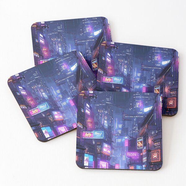 Item preview, Future City Cyberpunk Neon Cityscape at Night designed and sold by Art-Jiyuu.