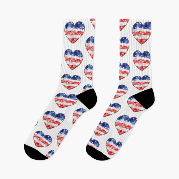 Item preview, Heart America Flag Watercolor designed and sold by BearyCloverArt.
